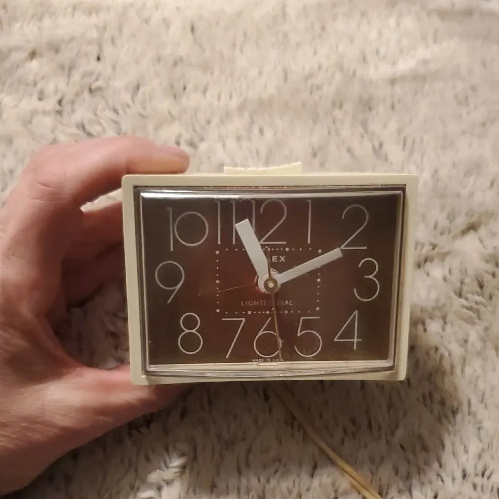 1960s Retro Timex Light Up Analog‎ Electric Alarm Clocks MCM Tested Working